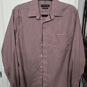 Tommy Hilfiger Men's Red and White Checkered Shirt